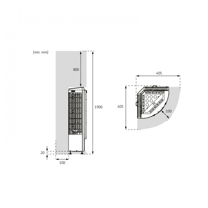 Riscaldatore elettrico - HARVIA Cilindro Corner XE