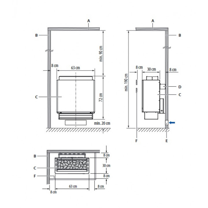Stufa elettrica per sauna - EOS P1 W, antracite