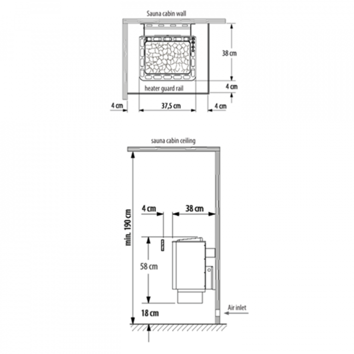 Riscaldatore elettrico per sauna - EOS Thermat W 4,5 kW