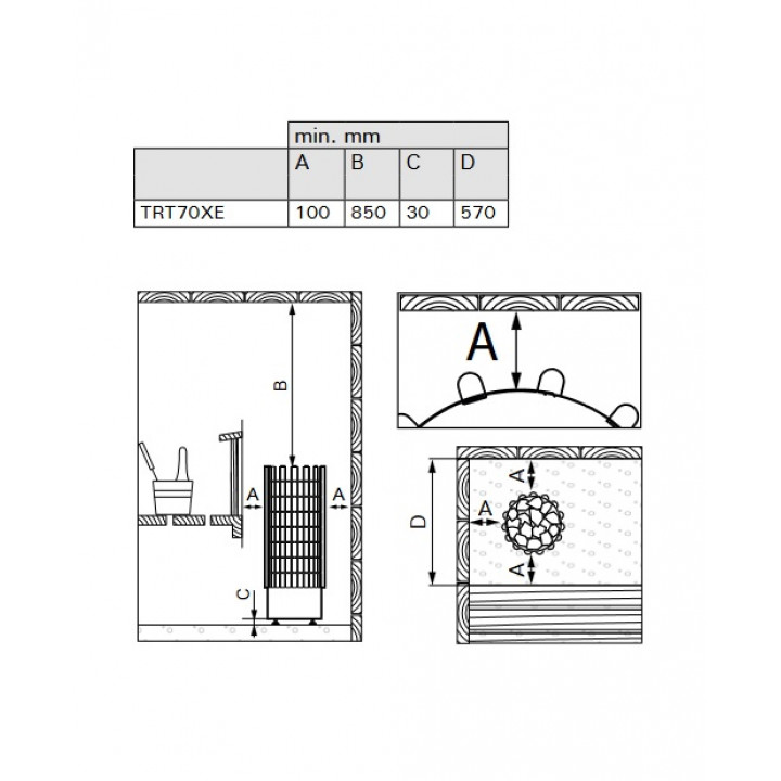 Riscaldatore elettrico per sauna - HARVIA Glow TRT70XE 6,8 kW