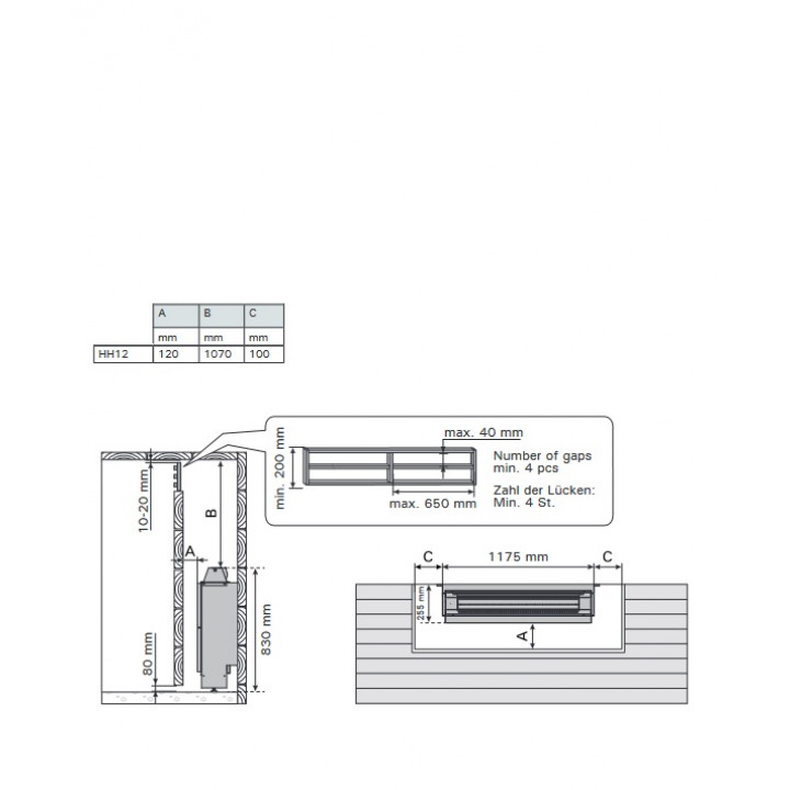 Riscaldatore elettrico per sauna - HARVIA Hidden Heater HH12 12,00 kW