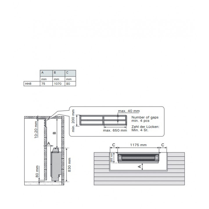 Riscaldatore elettrico per sauna - HARVIA Hidden Heater HH6 6,0 kW
