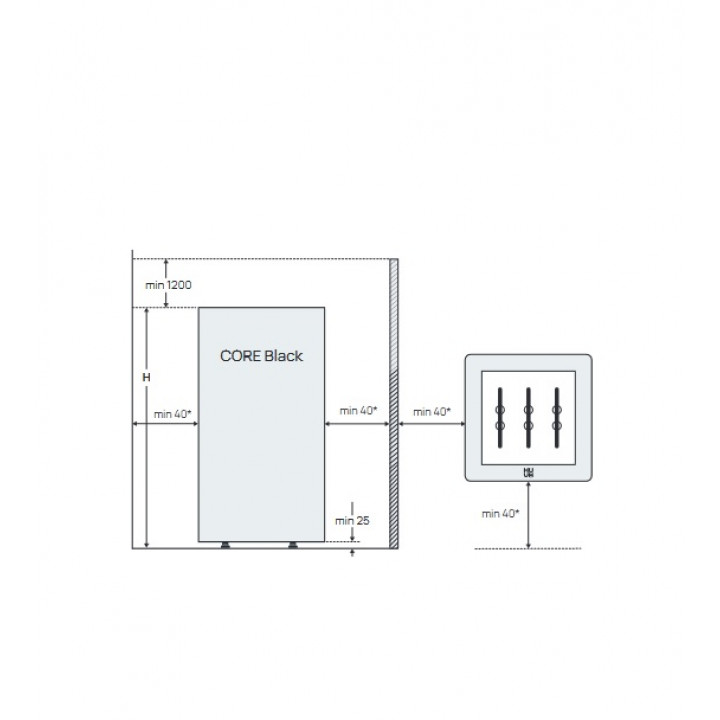Riscaldatore elettrico per sauna - HUUM CORE, nero