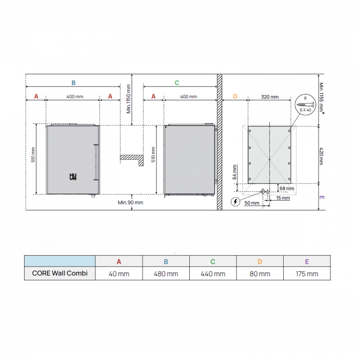 Riscaldatore elettrico per sauna - HUUM Core Wall Combi, bianco