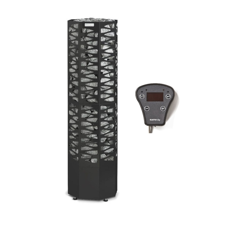 Stufa elettrica per sauna - NARVI SMOOTH 10,5 kW, nera