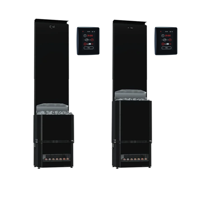 Riscaldatore elettrico per sauna - SAUNUM Experience Black F con pannello di controllo