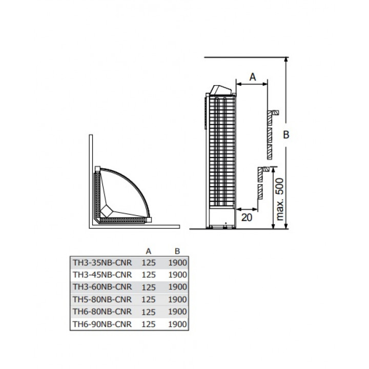 Stufa elettrica per sauna – SAWOTEC Tower Corner, con unità di controllo