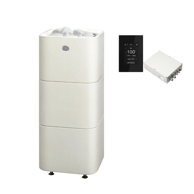 Riscaldatore elettrico per sauna TULIKIVI KUURA 2, bianco, con pannello di controllo