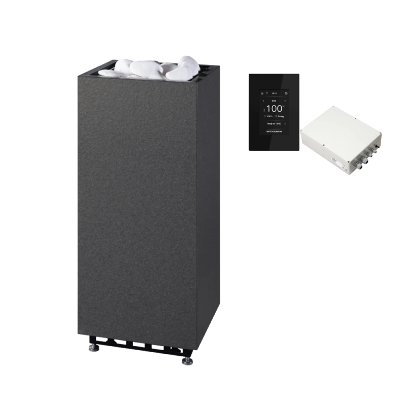 Riscaldatore elettrico per sauna TULIKIVI RAE, nero, con pannello di controllo
