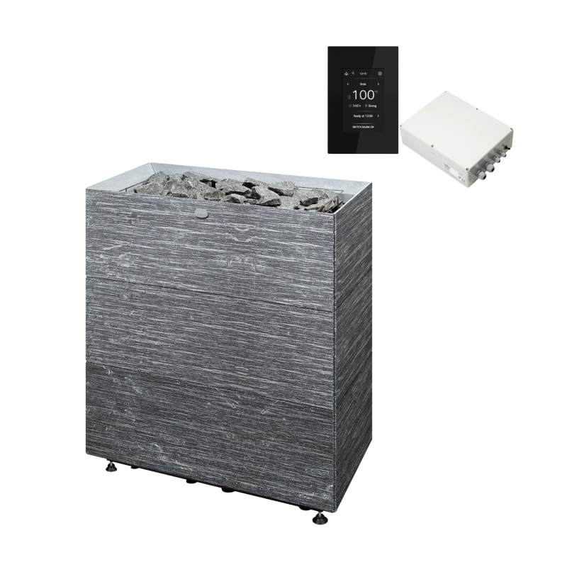 Riscaldatore elettrico per sauna TULIKIVI TUISKU XL GRAFIA con pannello di controllo