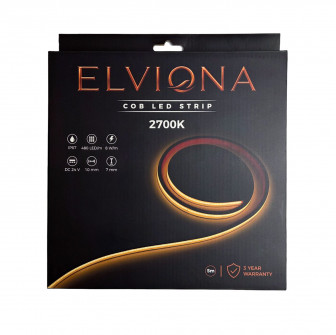 Striscia LED COB Elviona per sauna, 2700 K, 5 m