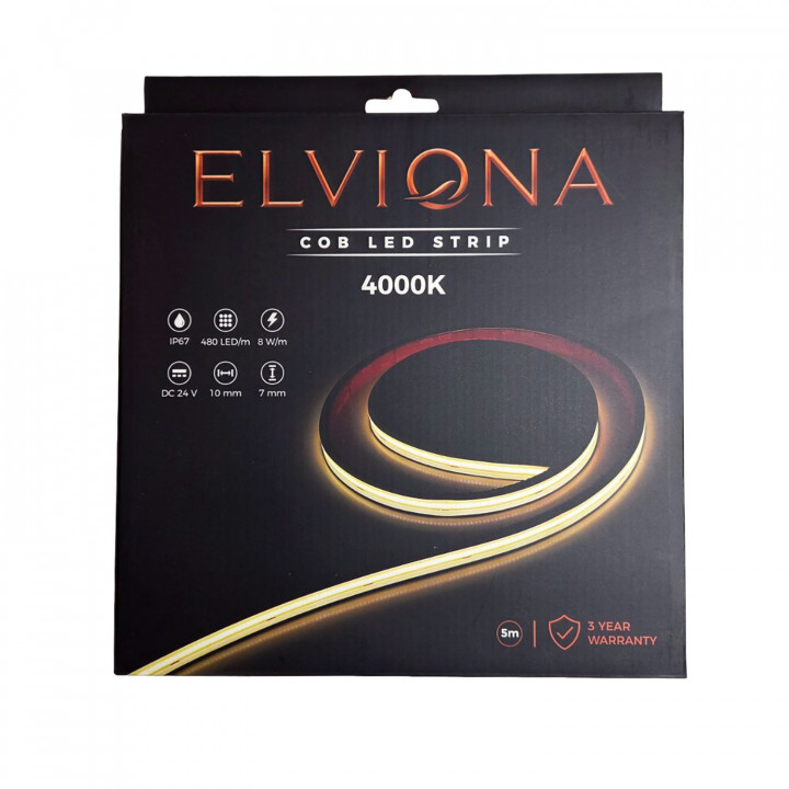Striscia LED COB Elviona per sauna, 4000 K, 5 m