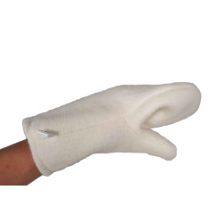 Guanto bianco di lana per sauna 