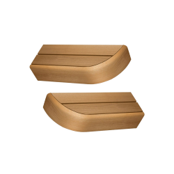 Elemento terminale per panche da sauna modulari, in pioppo termoplastico. 