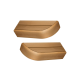 Elemento terminale per panche da sauna modulari, in pioppo termoplastico.