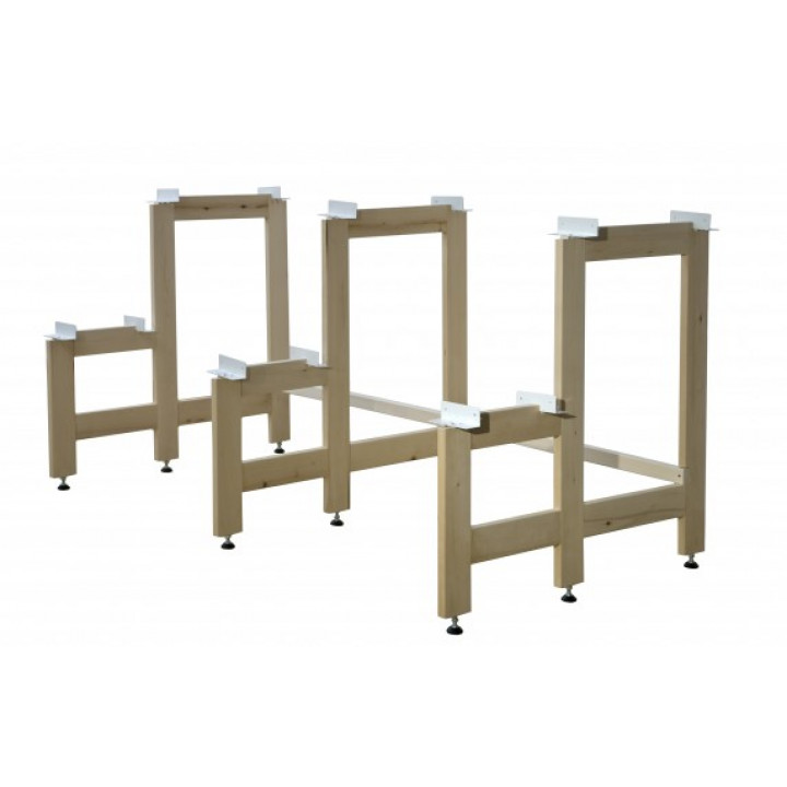 Complesso di panche per sauna standard, legno di ontano nero, lunghezza 2910 mm