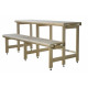 Complesso di panche per sauna standard, legno di ontano nero, lunghezza 2910 mm