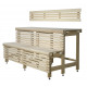 Complesso di panche per sauna standard, legno di ontano nero, lunghezza 2910 mm