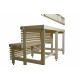 Complesso di panche per sauna standard, legno di ontano nero, lunghezza 2910 mm