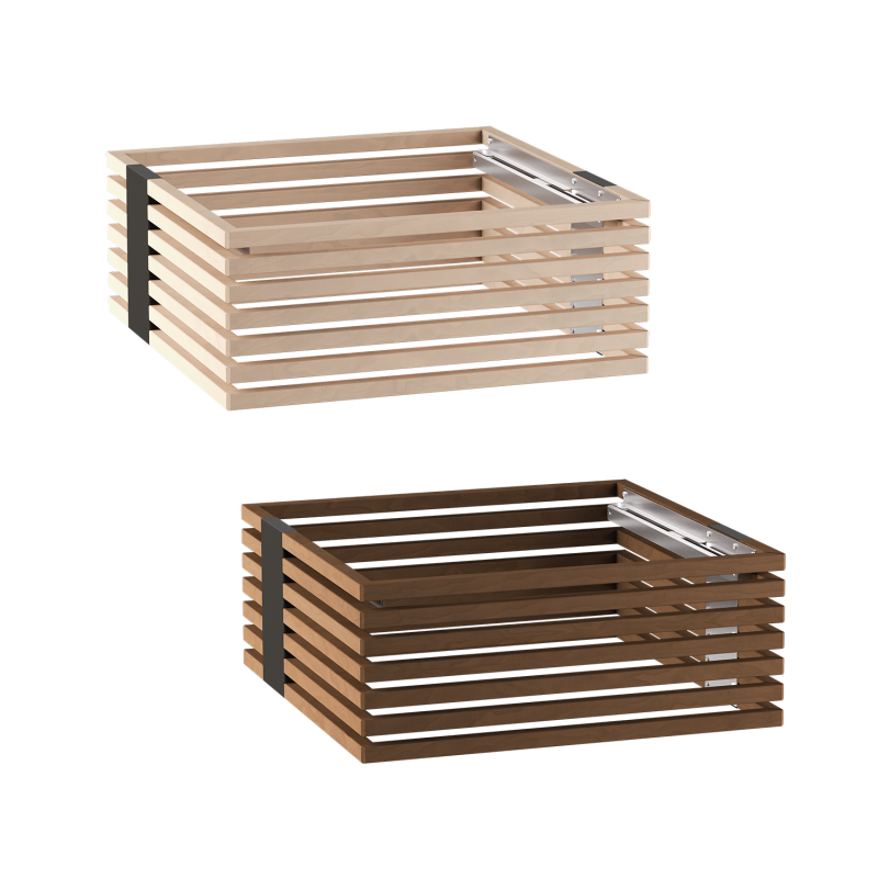 Ringhiera di sicurezza in legno Harvia Concept R, disponibile in tiglio o noce.