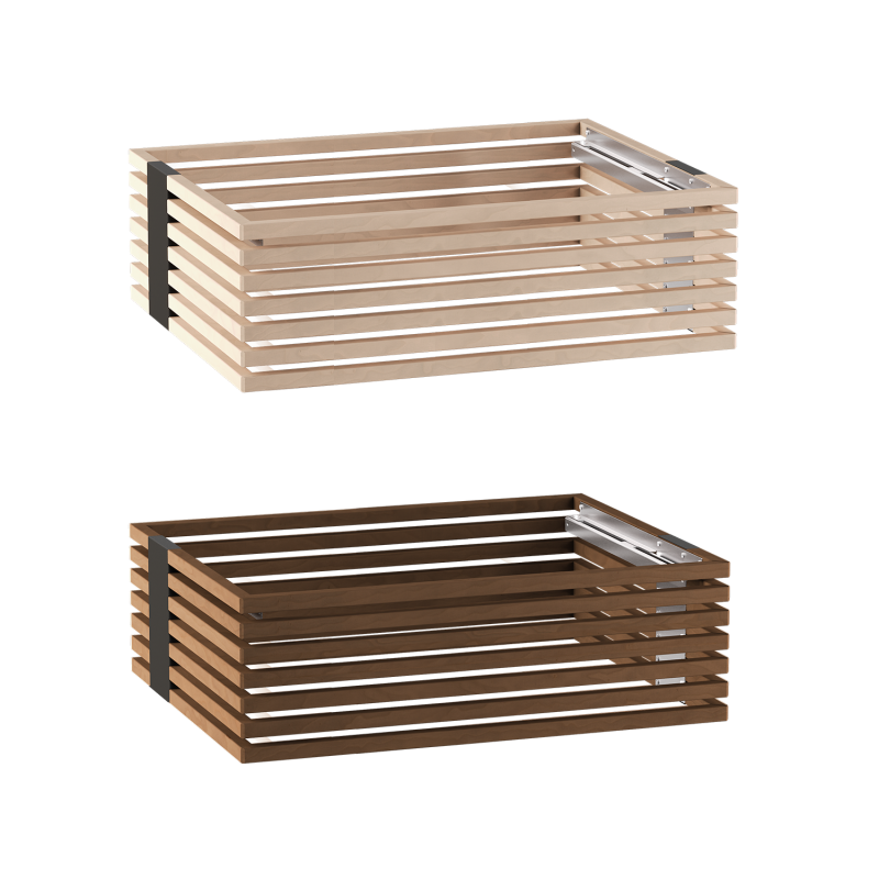 Ringhiera di sicurezza in legno Harvia Concept R, disponibile in tiglio o noce.