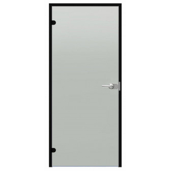 Porta in vetro con serratura Harvia Black Line, finitura satinata, 7x21 cm, telaio in alluminio nero