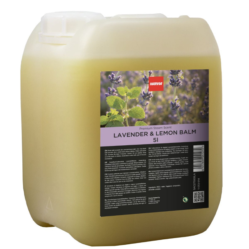 Oli aromatici per bagno turco HARVIA, lavanda e melissa 5 l