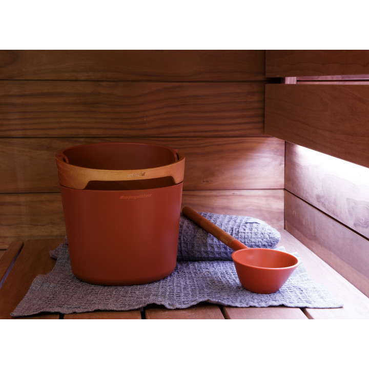 Set secchiello e mestolo per sauna HARVIA Helmi, Terracotta
