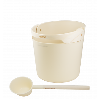 Set secchio e mestolo per sauna HARVIA Helmi, avorio