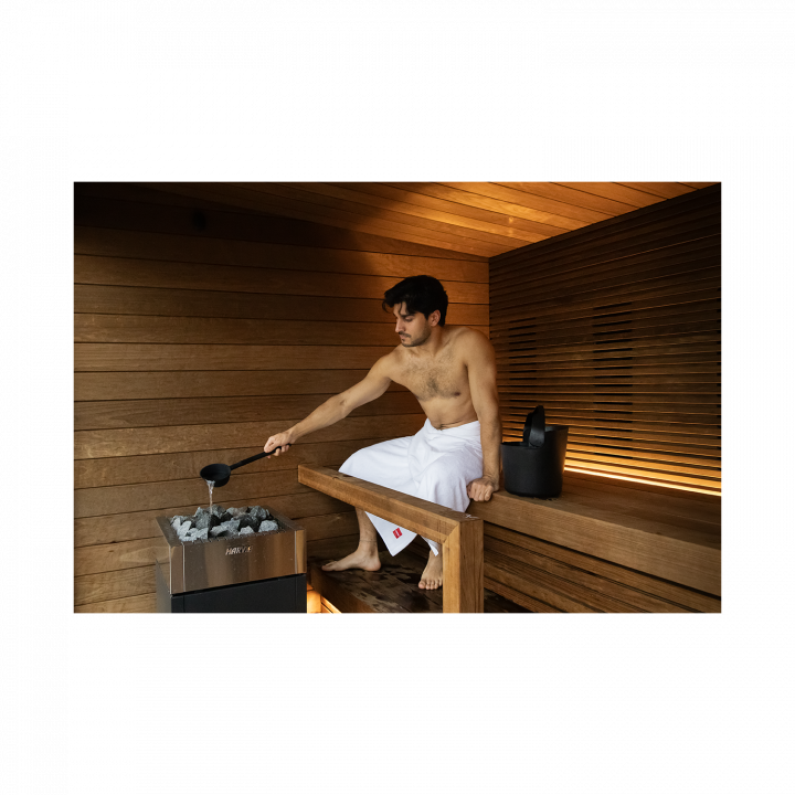 Set secchio e mestolo per sauna HARVIA Helmi, nero