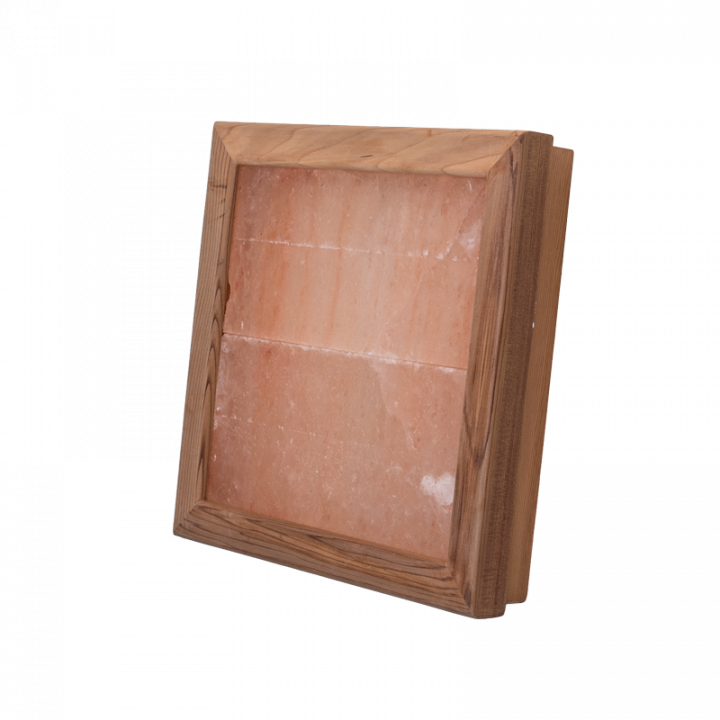 Lampada a LED in sale himalayano, legno di cedro