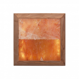 Lampada a LED in sale himalayano, legno di cedro