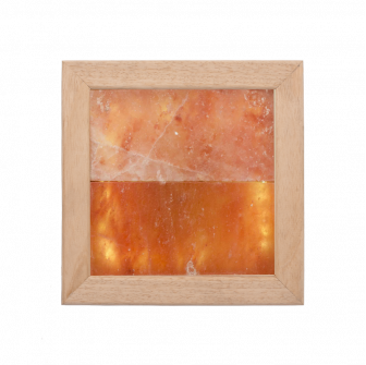 Lampada a LED in sale himalayano, legno di abachi