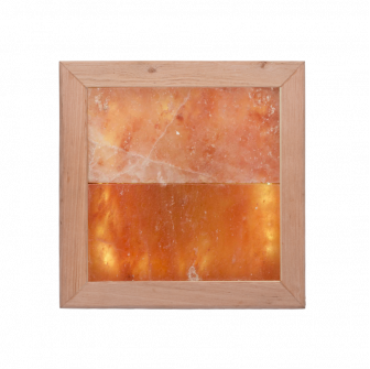 Lampada a LED con sale dell'Himalaya e legno di ontano nero.