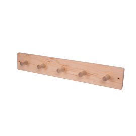 Appendiabiti in legno di ontano con 5 ganci 