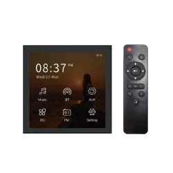 Amplificatore audio stereo domestico con schermo touch e Bluetooth, modello B4, nero. 