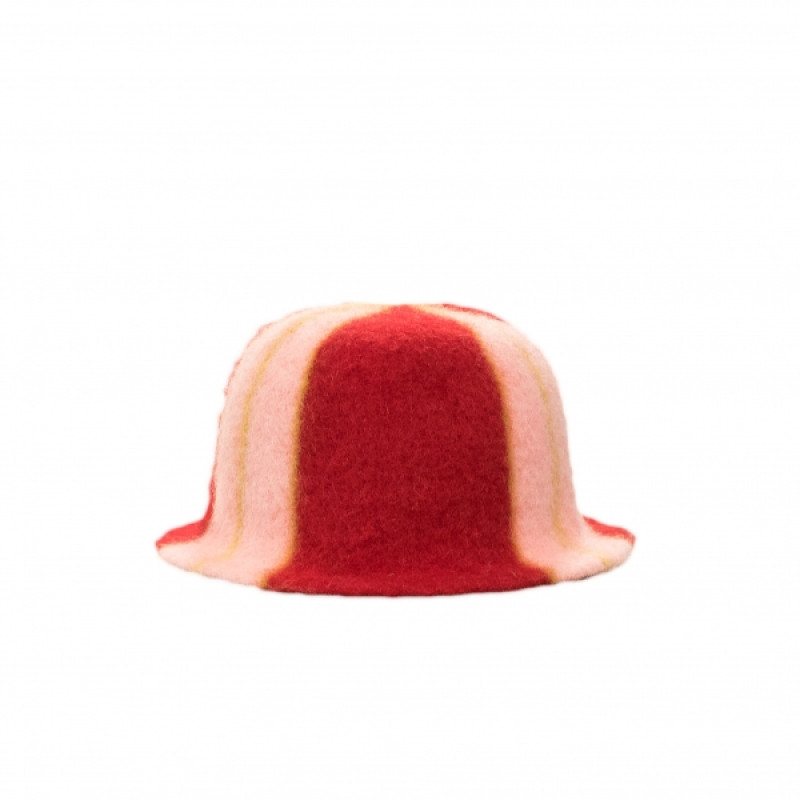 Cappello da sauna - A righe, rosso, bianco, giallo