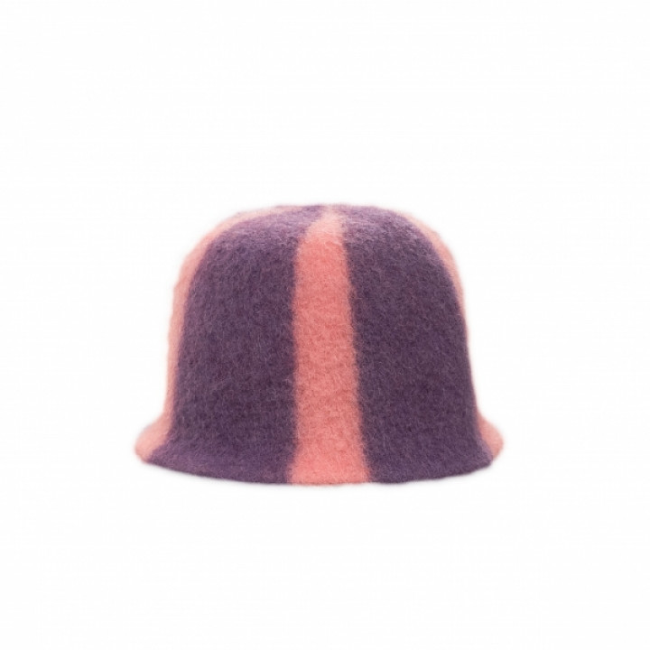 Cappello da sauna - A righe, viola, rosa