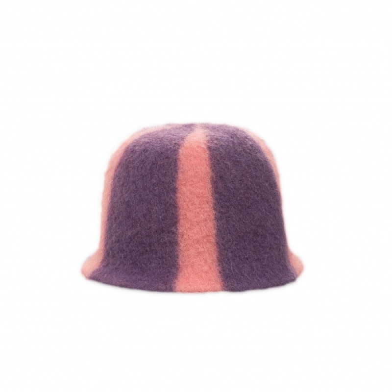 Cappello da sauna - A righe, viola, rosa