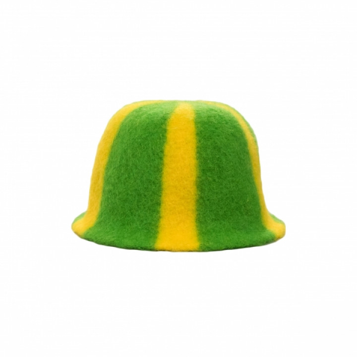 Cappello da sauna - A righe, verde, giallo