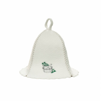 Cappello da sauna - un secchio con un mestolo