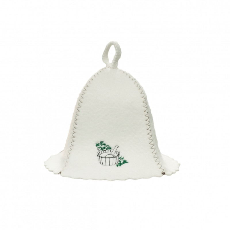 Cappello da sauna - un secchio con un mestolo