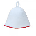 Cappello da sauna - Bianco con striscia rossa - 0