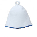 Cappello da sauna - Bianco con striscia blu - 0