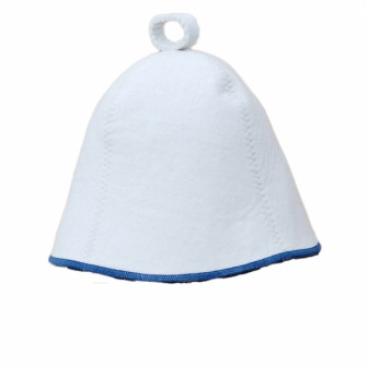 Cappello da sauna - Bianco con striscia blu