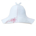 Cappello da sauna - bianco, con un fiore rosso - 0