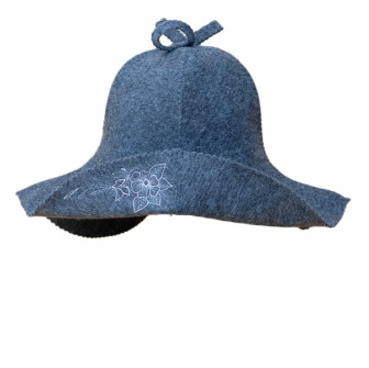 Cappello da sauna - grigio, con fiore argentato