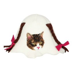 Cappello da sauna - Gattino con le trecce  Cappello da sauna - Gattino con le trecce