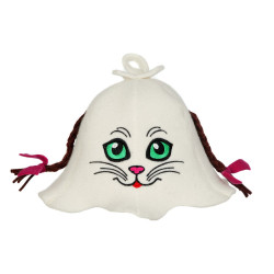 Cappello da sauna - Gatto con le treccine  Cappello da sauna - Gatto con le treccine
