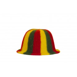 Cappello da sauna - A righe, giallo, verde, rosso  Cappello da sauna - A righe, giallo, verde, rosso